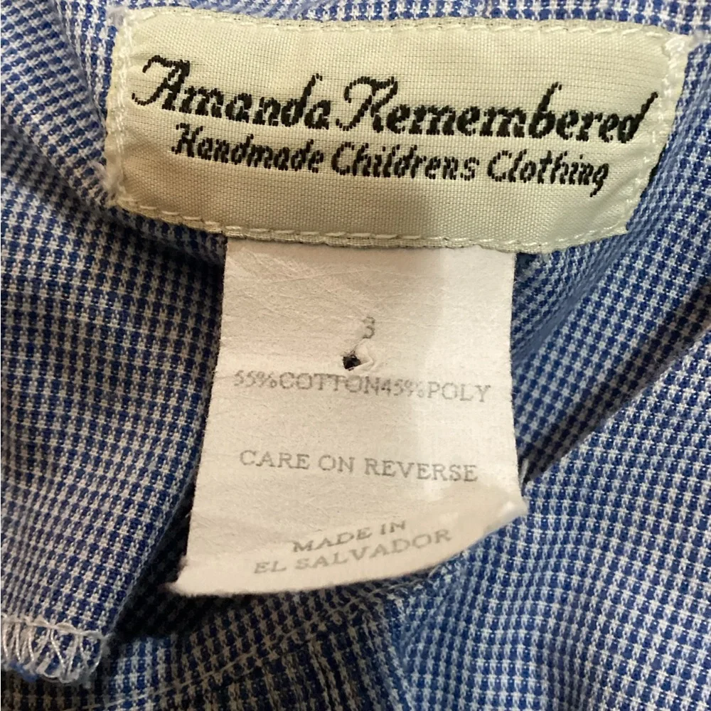 Amanda Remembered Outfit Size 3 Green Gingham 2 piece Boutique - Picture 4 of 5